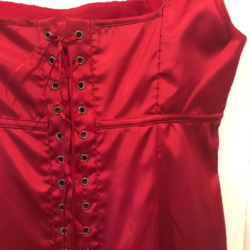 Express - Satin Lace Up Dress